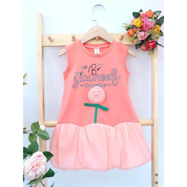 Váy Bé Gái Cotton Cao Cấp Mùa Hè, Đầm Thoáng Mát Năng Động Hình Bông Hoa - 125k