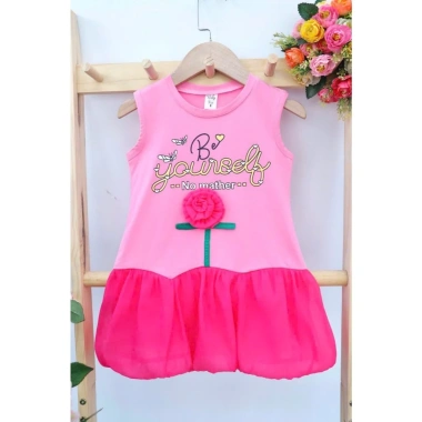 Váy Bé Gái Cotton Cao Cấp Mùa Hè, Đầm Thoáng Mát Năng Động Hình Bông Hoa - 125k