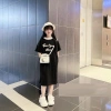 Váy bé gái cotton dài 4 màu xanh cam đen đỏ, 12-38kg, mềm mại, giảm giá 69.500₫ 3