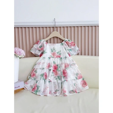 Váy Bé Gái Đầm Hoa Tầng Công Chúa Tay Phồng Xinh Xắn - Giá 198.000 VNĐ 3 Váy Bé Gái Đầm Hoa Tầng Công Chúa Tay Phồng Xinh Xắn - Giá 198.000 VNĐ 3