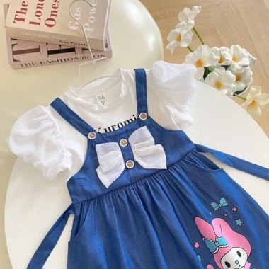 Váy Bé Gái Đầm Jean Melody họa tiết nơ xinh xắn dễ thương Giá ưu đãi 188.500₫ 4