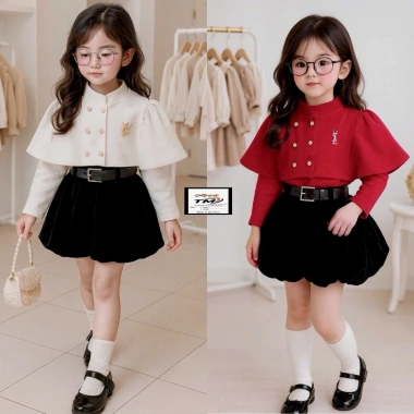 Váy bé gái Hàn Quốc 4CT có choàng, đồ Tết xịn đẹp 10-35kg - Giá 193k Xinhkids23 2