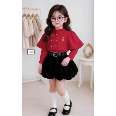 Váy bé gái Hàn Quốc 4CT có choàng, đồ Tết xịn đẹp 10-35kg - Giá 193k Xinhkids23 3