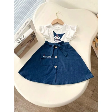 Váy bé gái jean thêu hình Kuromi dễ thương, xinh xắn - Giá chỉ 188.500₫