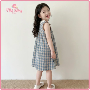 Váy Bé Gái Kẻ Caro và Ren, Áo Cánh Tiên Cotton Mềm Mại, Thoáng Mát - Giá 148.000