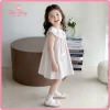 Váy bé gái kẻ sọc nhiều màu, cổ beò thêu, dáng chữ A, vải mềm thoáng mát, giá ưu đãi 221k 2