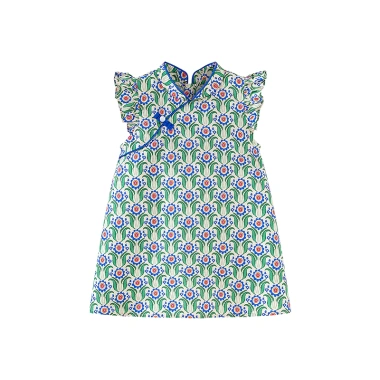 Váy bé gái Minibala Cotton, lông tơ tay sườn xám, an toàn da - 653.400 VND