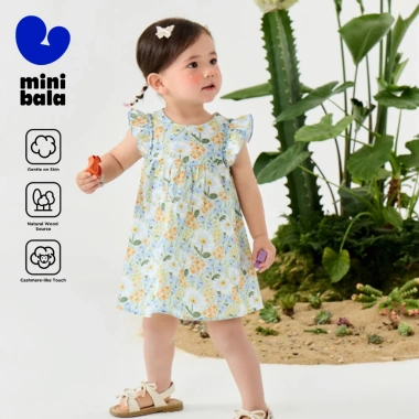 Váy bé gái Minibala cotton nguyên chất, nhẹ thấm mát, chấm bi thời trang mùa hè - Giá 533.520 VND