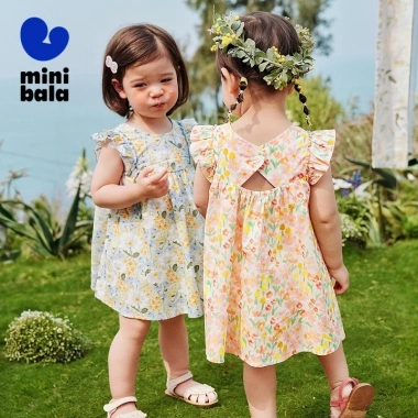 Váy bé gái Minibala cotton nguyên chất, nhẹ thấm mát, chấm bi thời trang mùa hè - Giá 533.520 VND