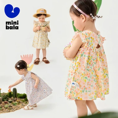 Váy bé gái Minibala cotton nguyên chất, nhẹ thấm mát, chấm bi thời trang mùa hè - Giá 533.520 VND