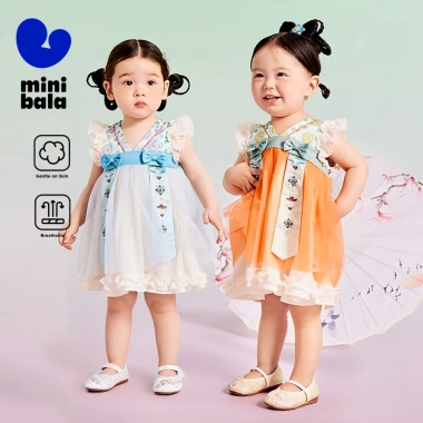 Váy bé gái minibala lưới vải tuyn - Đầm công chúa mùa hè, truyền thống, giảm 22%