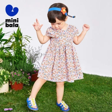 Váy bé gái Minibala mùa hè Cotton Hanfu công chúa hoa truyền thống - 401.760₫