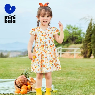 Váy bé gái Minibala mùa hè Cotton Hanfu công chúa hoa truyền thống - 401.760₫ 5
