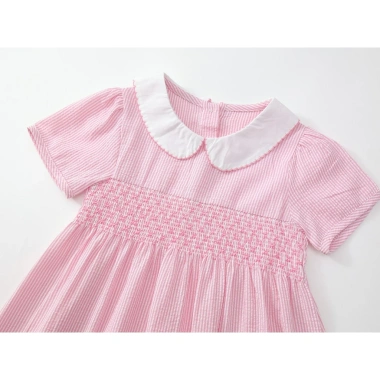 Váy bé gái mùa hè màu hồng cổ tròn họa tiết thỏ dễ thương - Giá chỉ 199.000₫