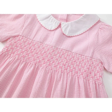 Váy bé gái mùa hè màu hồng cổ tròn họa tiết thỏ dễ thương - Giá chỉ 199.000₫