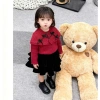 Váy bé gái nhung đen mix chân váy Noel Tết Bowknot len mới 2.026 - Hanna Kids 10-32kg