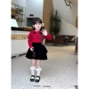 Váy bé gái nhung đen mix chân váy Noel Tết Bowknot len mới 2.026 - Hanna Kids 10-32kg 7