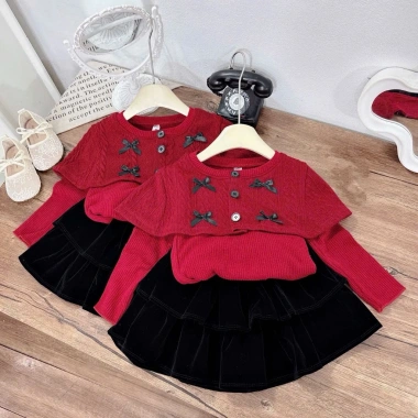 Váy bé gái nhung đen mix chân váy Noel Tết Bowknot len mới 2.026 - Hanna Kids 10-32kg 9 Váy bé gái nhung đen mix chân váy Noel Tết Bowknot len mới 2.026 - Hanna Kids 10-32kg 9