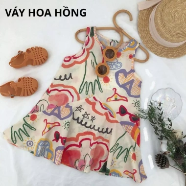 Váy Bé Gái Sát Nách Dáng Suông Xòe Họa Tiết Đáng Yêu - Cotton Mềm Mại, Giá chỉ 131.000₫ 9
