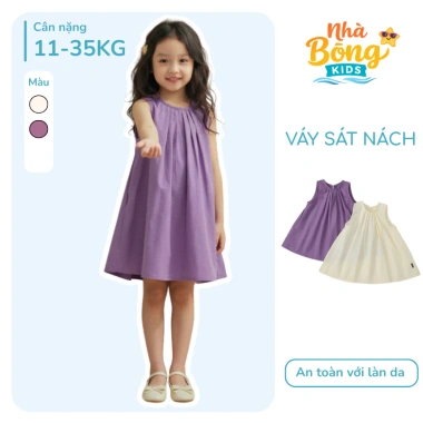Váy bé gái sát nách dáng xòe trơn cotton mềm mại thoáng mát – Giá chỉ 159.120₫