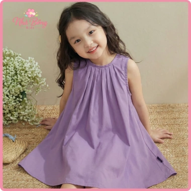 Váy bé gái sát nách dáng xòe trơn cotton mềm mại thoáng mát – Giá chỉ 159.120₫