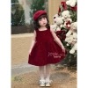 Váy bé gái sát nách màu đỏ size 1-10t, thiết kế tết, giảm giá 235k