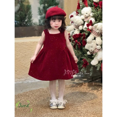 Váy bé gái sát nách màu đỏ size 1-10t, thiết kế tết, giảm giá 235k 8 Váy bé gái sát nách màu đỏ size 1-10t, thiết kế tết, giảm giá 235k 8