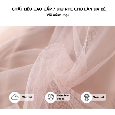 Váy Bé Gái Sát Nách Voan Tầng Phối Nơ, Xòe Bồng Mềm Mại - Giá chỉ 258k giảm từ 319.9k 8