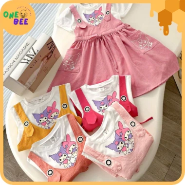 Váy Bé Gái Set Yếm Kuromi Melody Dễ Thương Xinh Xắn - Giá ưu đãi 188.500 VND