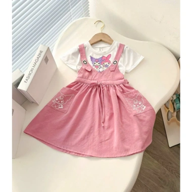 Váy Bé Gái Set Yếm Kuromi Melody Dễ Thương Xinh Xắn - Giá ưu đãi 188.500 VND