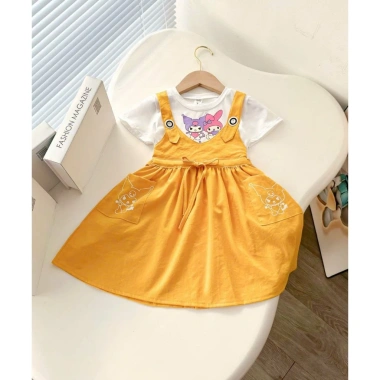 Váy Bé Gái Set Yếm Kuromi Melody Dễ Thương Xinh Xắn - Giá ưu đãi 188.500 VND