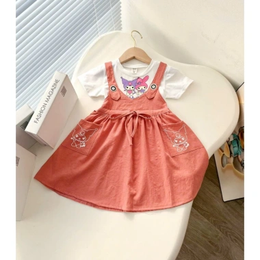 Váy Bé Gái Set Yếm Kuromi Melody Dễ Thương Xinh Xắn - Giá ưu đãi 188.500 VND