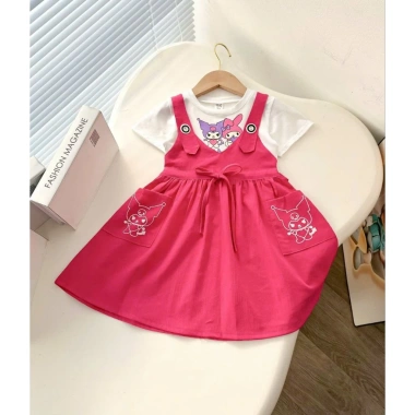 Váy Bé Gái Set Yếm Kuromi Melody Dễ Thương Xinh Xắn - Giá ưu đãi 188.500 VND