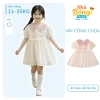 Váy Bé Gái Tay Phồng Cổ Sen và Nơ Cotton Mềm Mại, Thoáng Mát - Giá chỉ 225.000đ