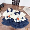 Váy bé gái Tini Kids set áo cotton cổ khoá chấm bi tiểu thư 10-30kg - Giá 122k 5