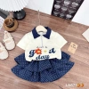 Váy bé gái Tini Kids set áo cotton cổ khoá chấm bi tiểu thư 10-30kg - Giá 122k 8