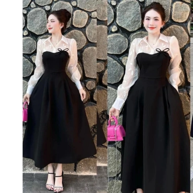 Váy Bigsize Nista Sơ Mi Cổ Đức Dáng A Xoè Che Khuyết Điểm 55-90 Giá 395.000 VND