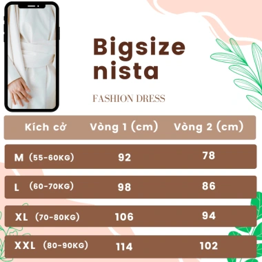 Váy Bigsize Nista Sơ Mi Cổ Đức Dáng A Xoè Che Khuyết Điểm 55-90 Giá 395.000 VND