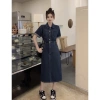 Váy bò đầm Jean tay ngắn nữ túi ngực đai thắt eo thanh lịch 7 Beautiful V162 242.118 VND 6