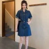 Váy bò đầm Jean tay ngắn nữ túi ngực đai thắt eo thanh lịch 7 Beautiful V162 242.118 VND 8