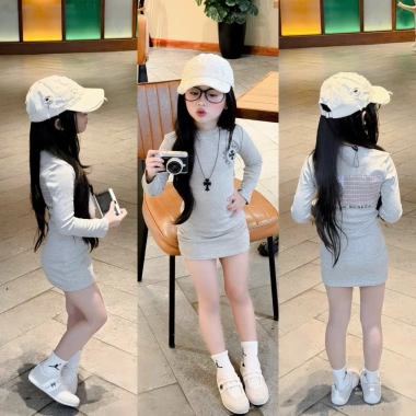Váy body bé gái 2 màu đen xám tiêu Giá ưu đãi 119k thoải mái và dễ mix đồ