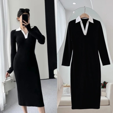 Váy Body Phối Cổ MINZ STORE 1.154 - Thiết Kế Công Sở Sang Trọng, Giá 185.000