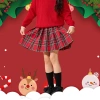 Váy ca rô bé gái - Váy ngắn sinh viên mềm mại, thoáng khí, thoải mái kèm legging 10