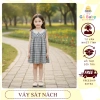 Váy Cánh Tiên Bé Gái Họa Tiết Caro + Cổ Ren, Cotton Mềm, Giá Ưu Đãi 160k (Giảm 36k)