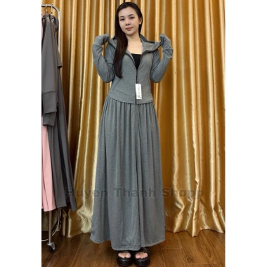 Váy chống nắng hai lớp cotton, áo trên 2 lớp + váy xếp ly, giá 319.200₫ 3