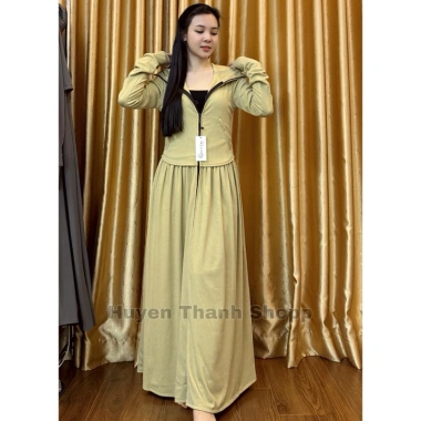 Váy chống nắng hai lớp cotton, áo trên 2 lớp + váy xếp ly, giá 319.200₫ 9