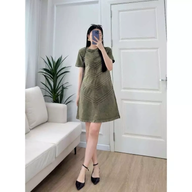 Váy Chữ A Wash Cotton Độc Đáo - May Sọc Xương Cá, Không Kén Dáng, Giảm Giá 279k
