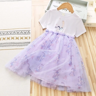 Váy Công Chúa Bé Gái Cotton Thoáng Mát Họa Tiết Thỏ D20 - Đầm Đẹp Giá Rẻ 4