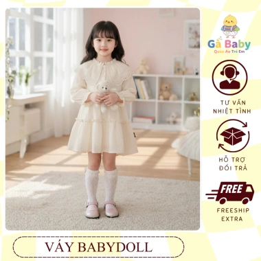 Váy Công Chúa Bé Gái Dáng Xòe Dài Tay - Thiết Kế Dễ Thương K4.135.455 Giá 248k