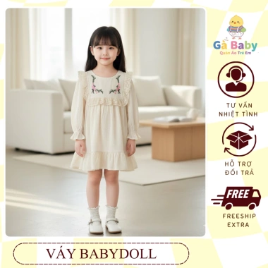 Váy công chúa bé gái hoa thêu tiểu thư ngọt ngào - Giá ưu đãi 250k K3.134.660